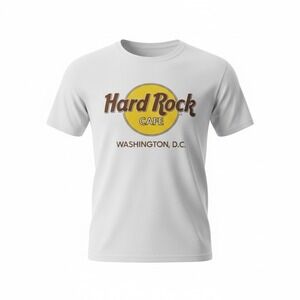 Vintage Hard Rock Cafe Shirt Mens X-Large White Washington DC Single Stitch